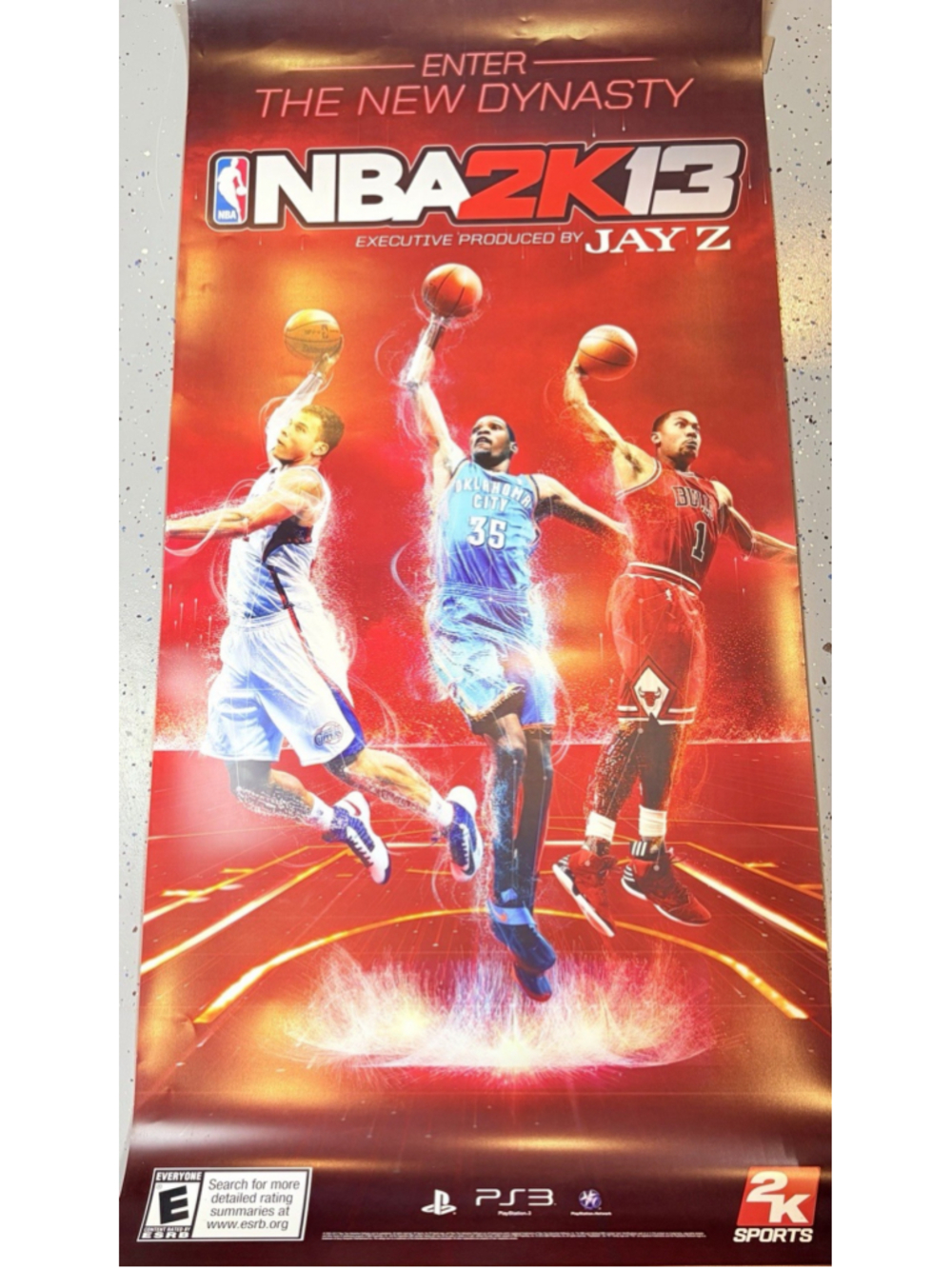 NBA 2K13 28x58 Promo Poster Jay Z Durant Rose Griffin PS3 2K Sports